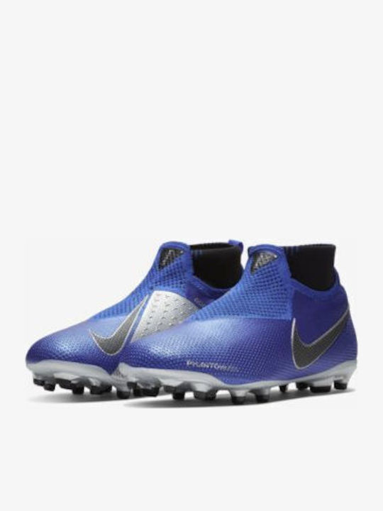Phantom Vision Elite Dynamic Fit MG Kids Soccer Cleats Molded Outsole Blue