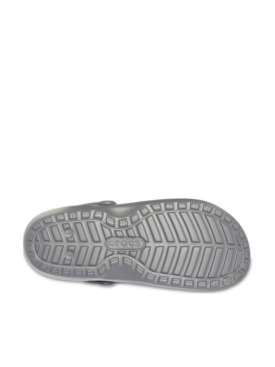 Crocs Classic Fuzz Lined Ανατομικά Σαμπό με Γούνα Γκρι 203591-0EX