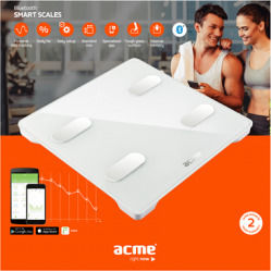 Acme SC202 Smart Ζυγαριά 180kg με Λιπομετρητή & Bluetooth Λευκή