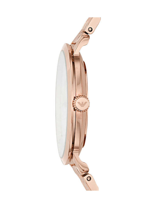 Emporio Armani Γυναικείο Ρολόι 28mm Μπαταρίας με Ροζ Χρυσό Μεταλλικό Μπρασελέ