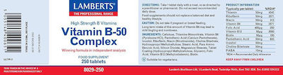 Lamberts Vitamin B-50 Complex Vitamin for Energy, Immune System Boost, Hair, Skin & Nails 60 tabs