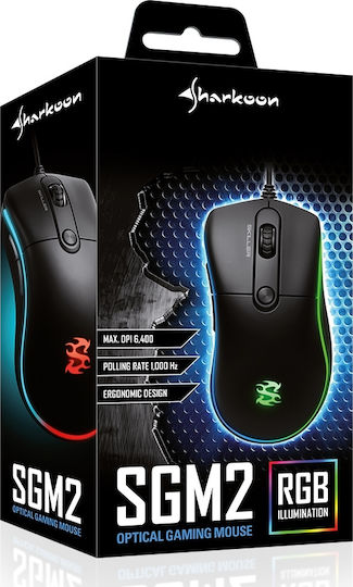 Sharkoon Skiller SGM2 Gaming Gaming Maus 6400 DPI Grün