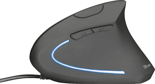 Trust Verto Ergonomic Wired Vertical Mouse Black