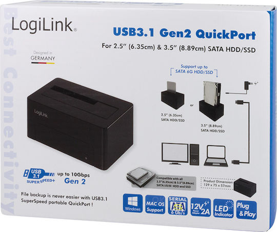 LogiLink QP0027 Docking Station Σκληρών Δίσκων SATA 2.5" / 3.5" με σύνδεση USB 3.1 (QP0027)