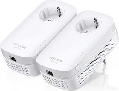 TP-LINK TL-PA8010P KIT v2 Powerline Διπλό για Ενσύρματη Σύνδεση με Passthrough Πρίζα και Θύρα Gigabit Ethernet