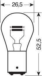 Lampa Λάμπες Αυτοκινήτου Double Filament Lamp P21/5W-BAY15D-1157 12V 21W 10τμχ