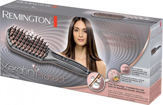 Remington Straight Brush Keratin Protect Κεραμική Ηλεκτρική Βούρτσα με Αέρα για Ίσιωμα