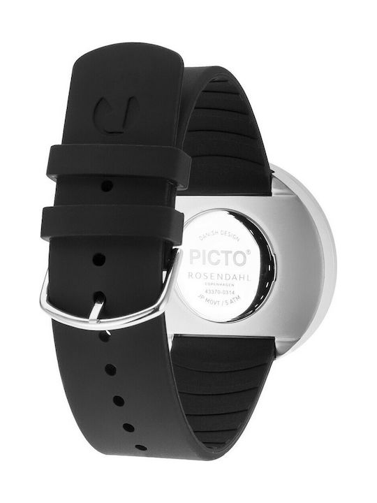 Picto Damen Uhr mit Schwarz Kautschukarmband