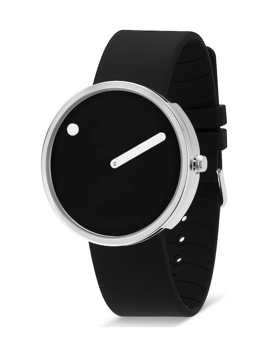 Picto Damen Uhr mit Schwarz Kautschukarmband