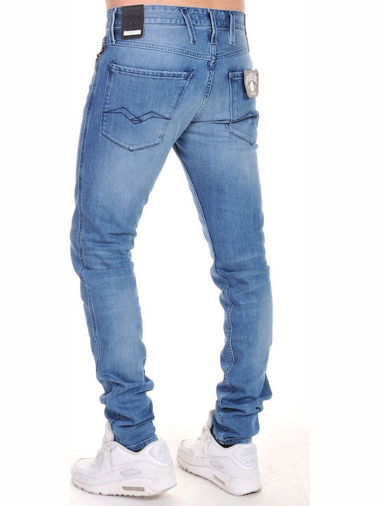 Anbass Men's Elastic Jeans Pants With Slim Fit Blue
