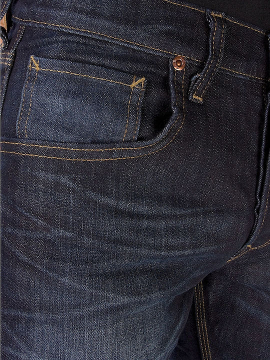 Daren Herren Jeanshose Elastisch mit Slim Gerade Passform Blau