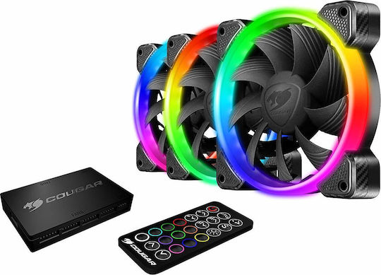 Cougar Vortex HPB 120 Cooling Kit Case Fan (1500rpm / 43.54cfm) με RGB Φωτισμό και Σύνδεση 4-Pin PWM 3τμχ