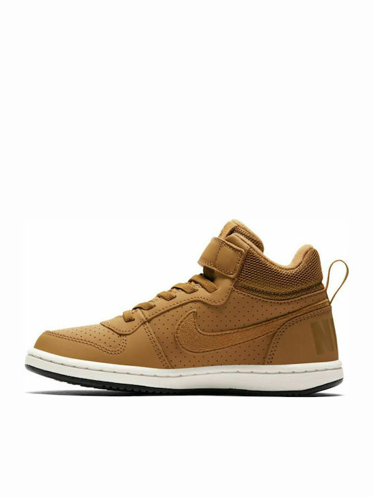 Nike Kids Sports Shoes Basketball Court Borough Mid PSV Brown