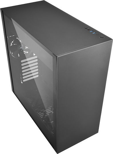 Sharkoon Pure Steel Black Gaming Midi Tower Computer Case with Window Panel Black