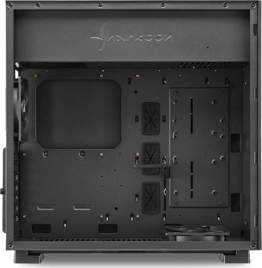 Sharkoon Pure Steel Black Gaming Midi Tower Computer Case with Window Panel Black