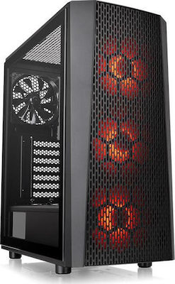 Versa J24 Tempered Glass RGB Edition Jocuri Turnul Midi Cutie de calculator cu fereastră laterală Negru
