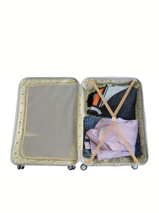 A2S World Stamps Cabin Hard Multicolour Suitcase with 4 Wheels Height 55cm