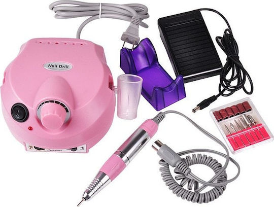 US-202 Nagelfräser Strom 15W Rosa mit Pedal mit 25000 Umdrehungen pro Minute