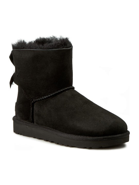 1016501 Suede Women's Ankle Boots with Fur Black