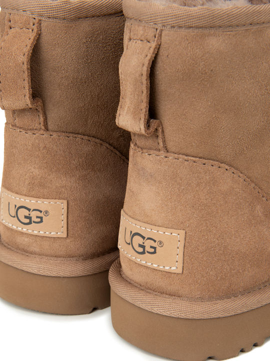 Ugg Australia Classic Mini II Велурени Дамски Ботуши с Козина Кестеняви