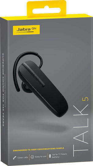 Talk 5 Ohrstöpsel Bluetooth-Freisprecheinrichtung Kopfhörer Schwarz
