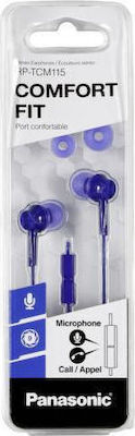 Panasonic TCM115E In-Ear Freihändig Kopfhörer mit Stecker 3.5mm Blau