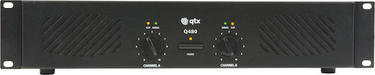 QTX Sound Q480 Τελικός Ενισχυτής PA 2 Καναλιών 120W/4Ω 80W/8Ω με Σύστημα Ψύξης 172.052UK