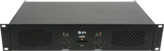 QTX Sound Q480 Τελικός Ενισχυτής PA 2 Καναλιών 120W/4Ω 80W/8Ω με Σύστημα Ψύξης 172.052UK
