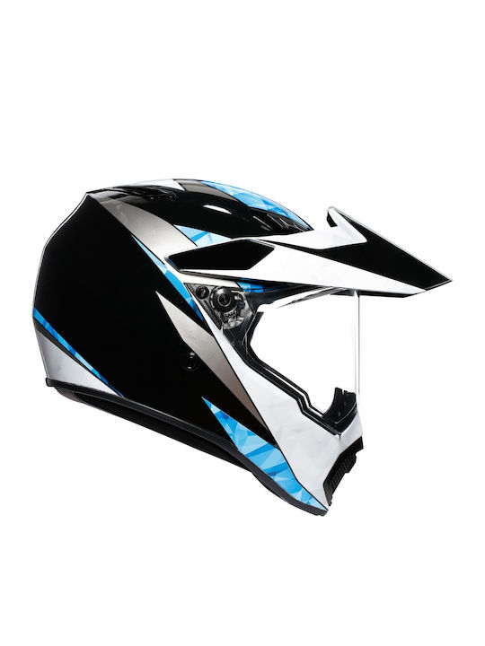 AGV AX-9 Dual North Black / White / Cyan Κράνος Μηχανής On-Off 1540gr με Pinlock