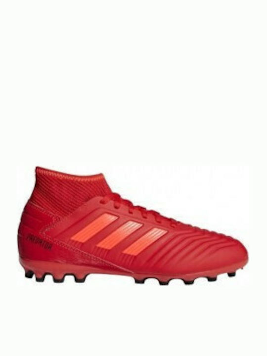 Adidas Παιδικά Ποδοσφαιρικά Παπούτσια Ψηλά Predator 19.3 AG με Τάπες και Καλτσάκι Κόκκινα