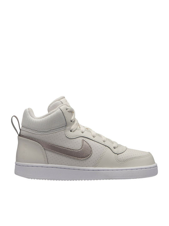 Court Court Borough Mid GS Kids Sports Shoes Basketball with Laces Beige