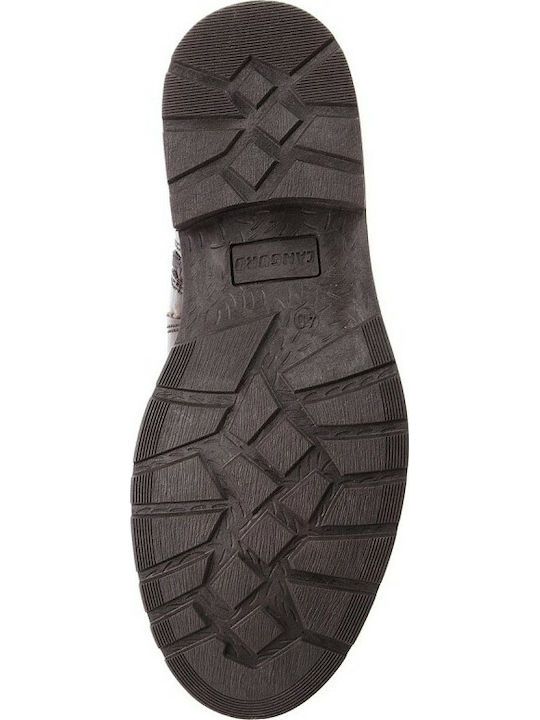 A189-401 Leder Braun Herrenstiefel mit Reißverschluss