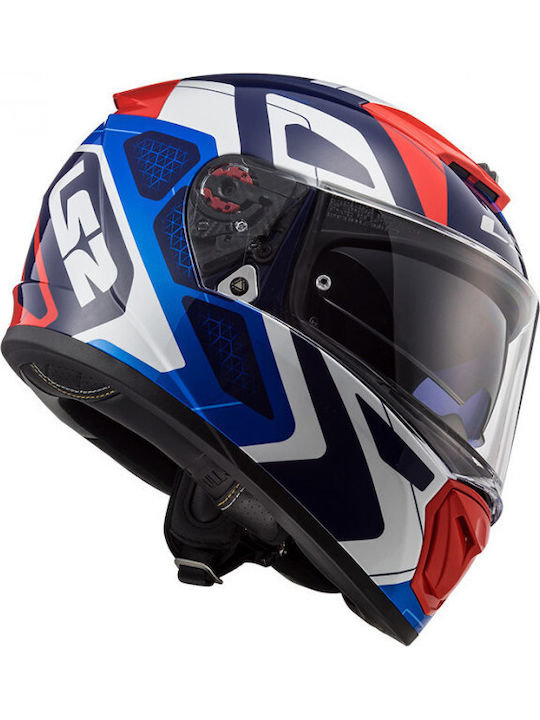 LS2 Breaker FF390 Full Face Helmet with Pinlock and Sun Visor ECE 22.05 1400gr Android Blue / Red KR00202