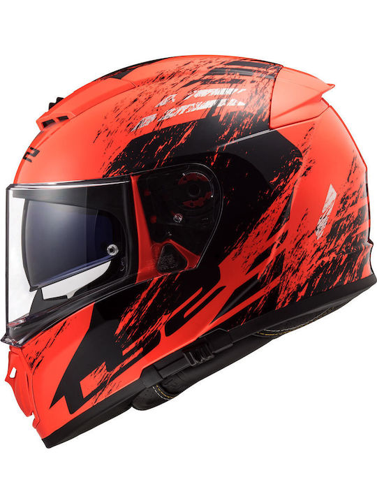 LS2 Breaker FF390 Full Face Helmet with Pinlock and Sun Visor ECE 22.05 1400gr Swat Fluo Orange / Black KR00204