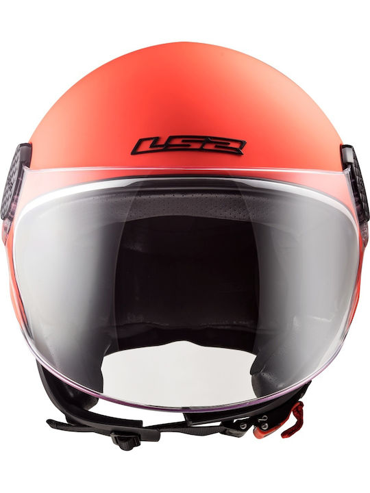 LS2 Sphere Lux OF558 Solid Matt Fluo Orange Мотоциклетна Каска Jet ECE 22.05 1000гр 30558 50 51