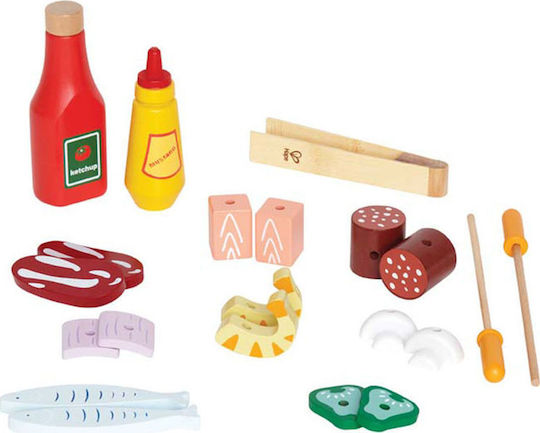 Hape Bucătărie pentru copii BBQ Gourmet Grill with Food din lemn 22buc