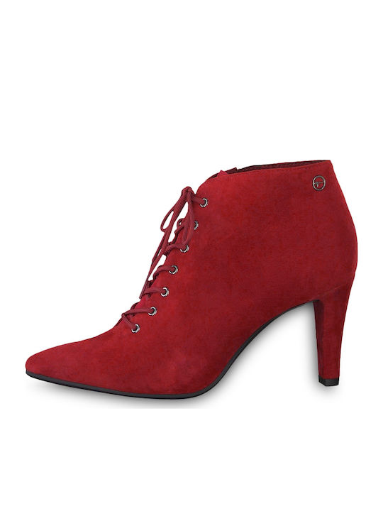 Wildleder Stiefeletten Damen Rot 1-25153-31-533