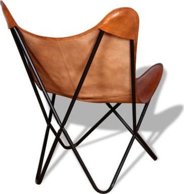 Sessel aus echtem Leder Braun 74x66x90cm