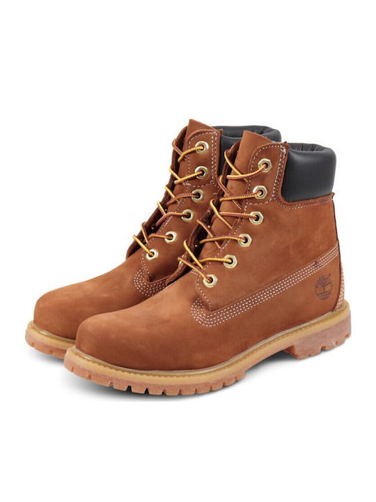 Leather Women's Ankle Boots Tabac Brown
