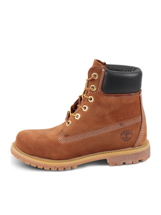 Leather Women's Ankle Boots Tabac Brown