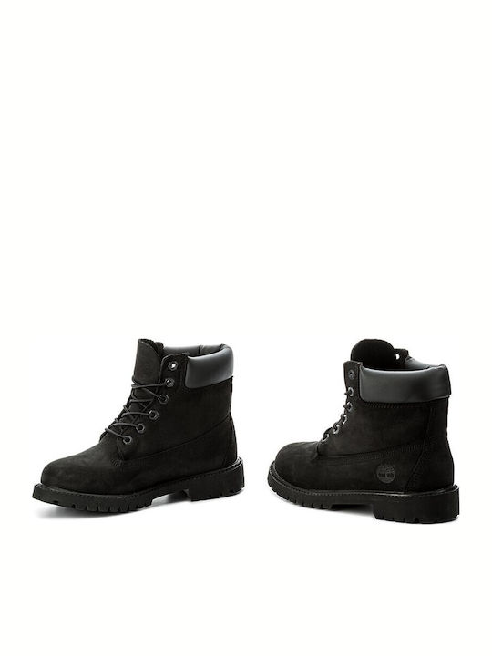 Leather Women's Ankle Boots with Medium Heel Black
