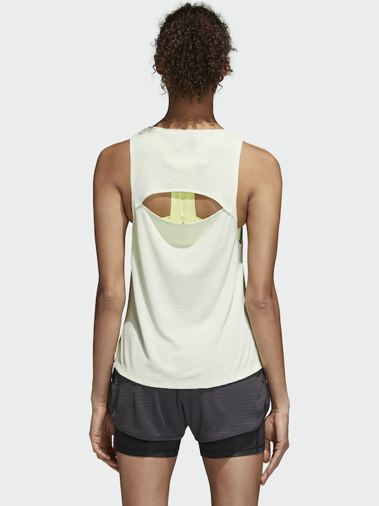 Adidas Chill Tank Top Women's Athletic Blouse Sleeveless Beige