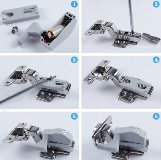 LED Light Hinge for Cabinets with Battery Powered and Photocell 1pcs