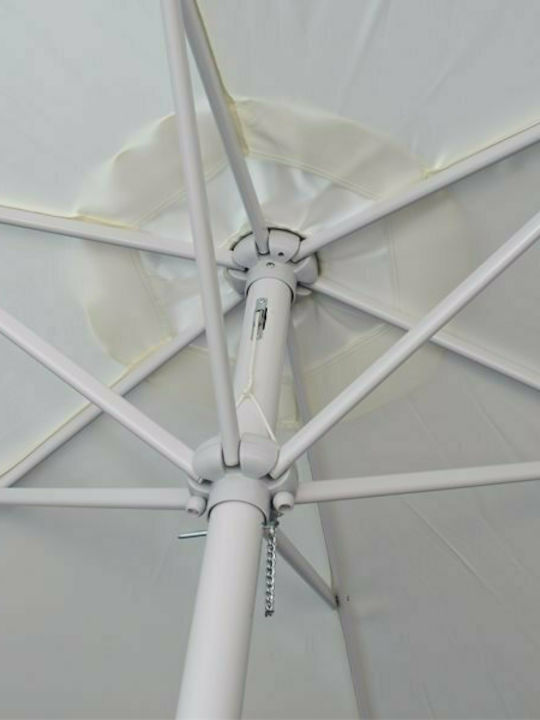 Garden & Terrace Floor Aluminium Round Parasol Beige D3xH2.5m