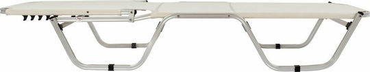HomeMarkt Aluminum Beach Sunbed Ecru 190x60x30cm