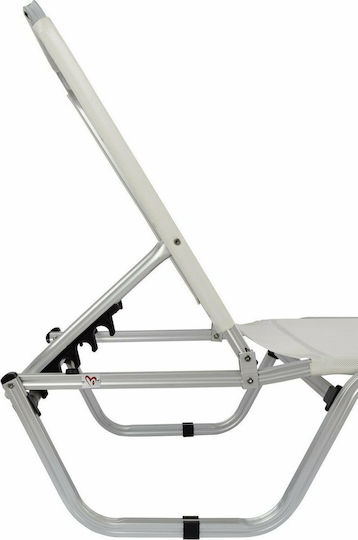 HomeMarkt Aluminum Beach Sunbed Ecru 190x60x30cm