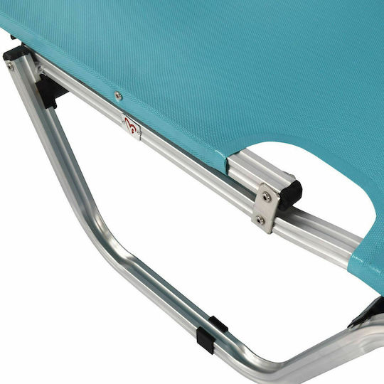 HomeMarkt Aluminum Beach Sunbed Light Blue 190x60x30cm