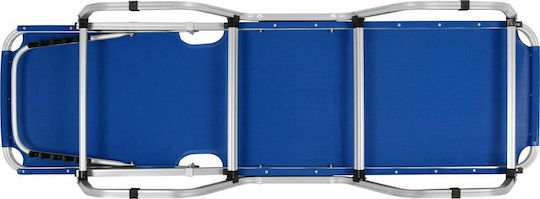 HomeMarkt Aluminum Beach Sunbed Blue 195x60x30cm