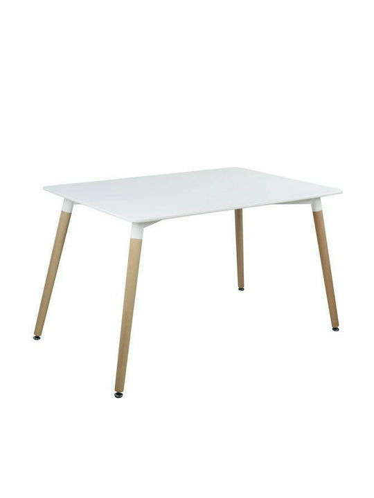 Minimal Tisch Küche Holz Weiß 120x80x73cm