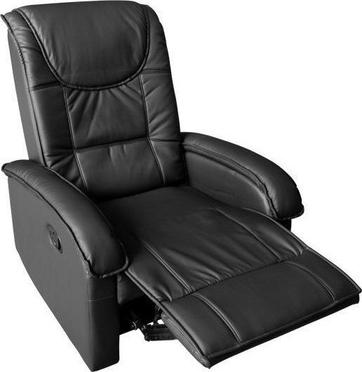 Rocca Scaun De Relaxare Relaxează-Te Masaj Cu Puf Din Piele Ecologică Neagră 80x96x97cm